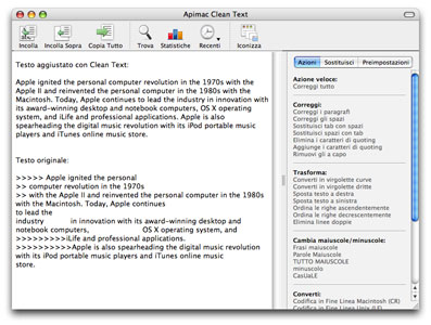 Apimac Clean Text Screen Shot