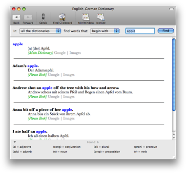 Apimac English-German Dictionary Screen Shot