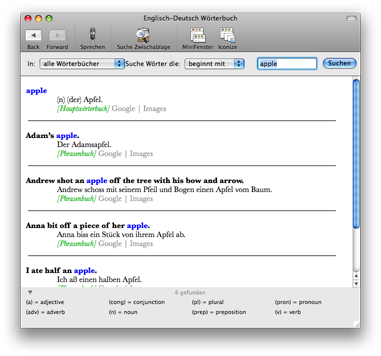 Apimac English-German Dictionary Screen Shot