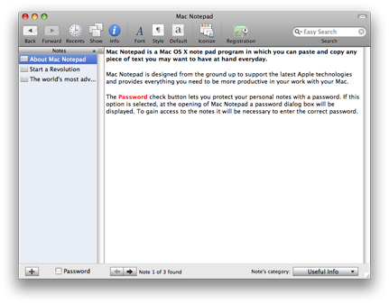 Mac Notepad Screen Shot