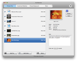 Choose Files pane