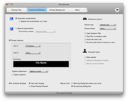 Customize Slideshow pane