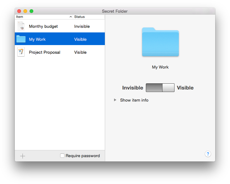 Secret Folder 10.1 Mac 破解版 文件加密隐藏软件