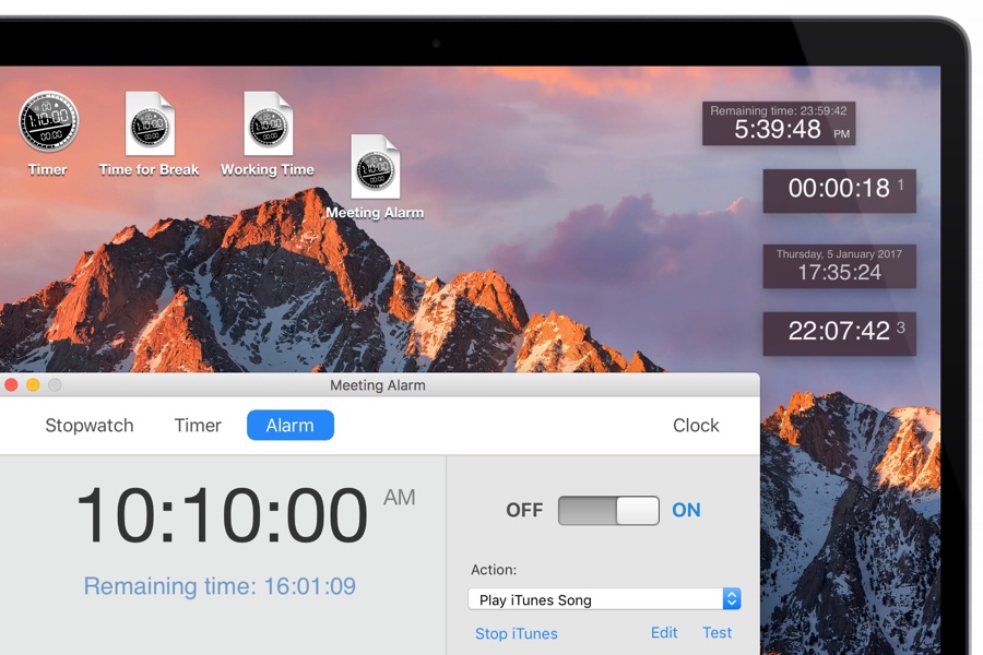 how to set alarm clock on macbook