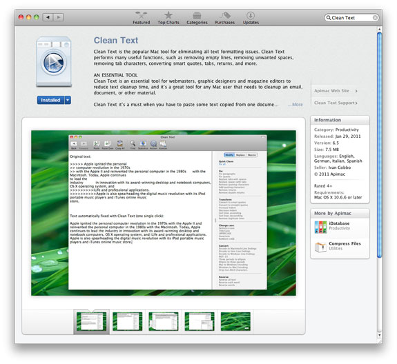 Clean Text Mac App - searchclever