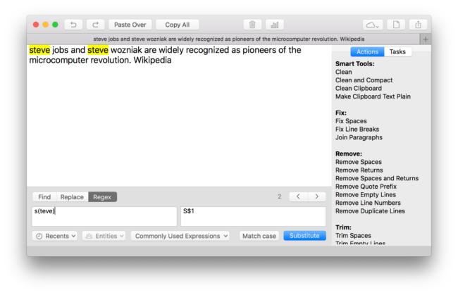 Using Regex on Mac