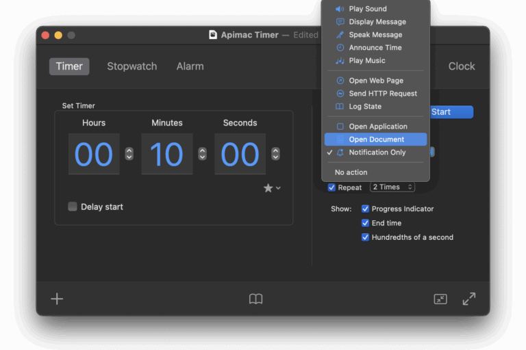 Apimac-Timer-Timerpanel