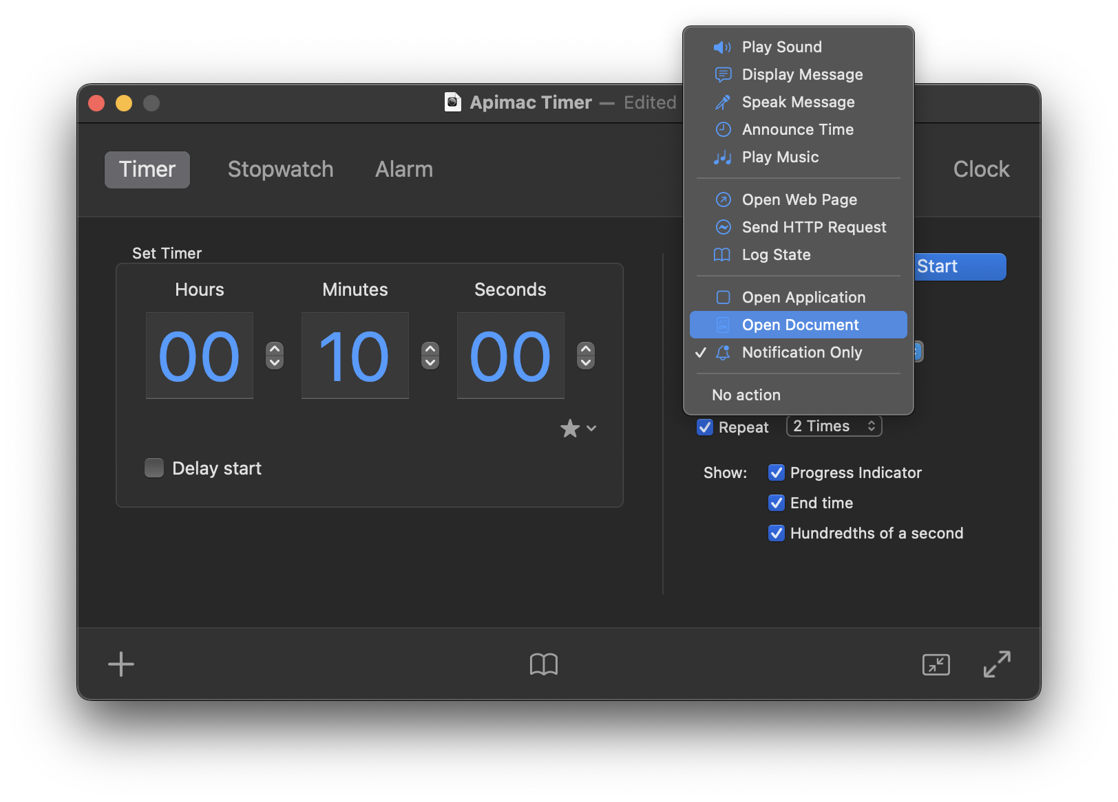 Apimac-Timer-Timerpanel