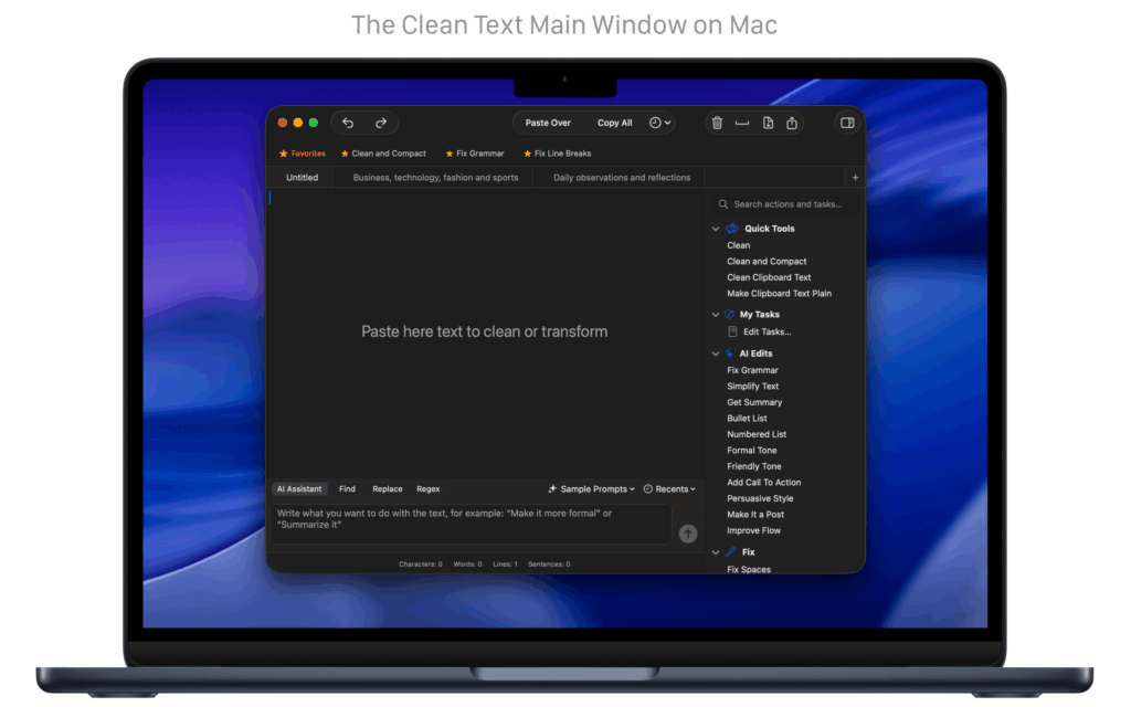 Clean Text 26 — Mac でのテキスト改善における新時代の幕開け | Apimac